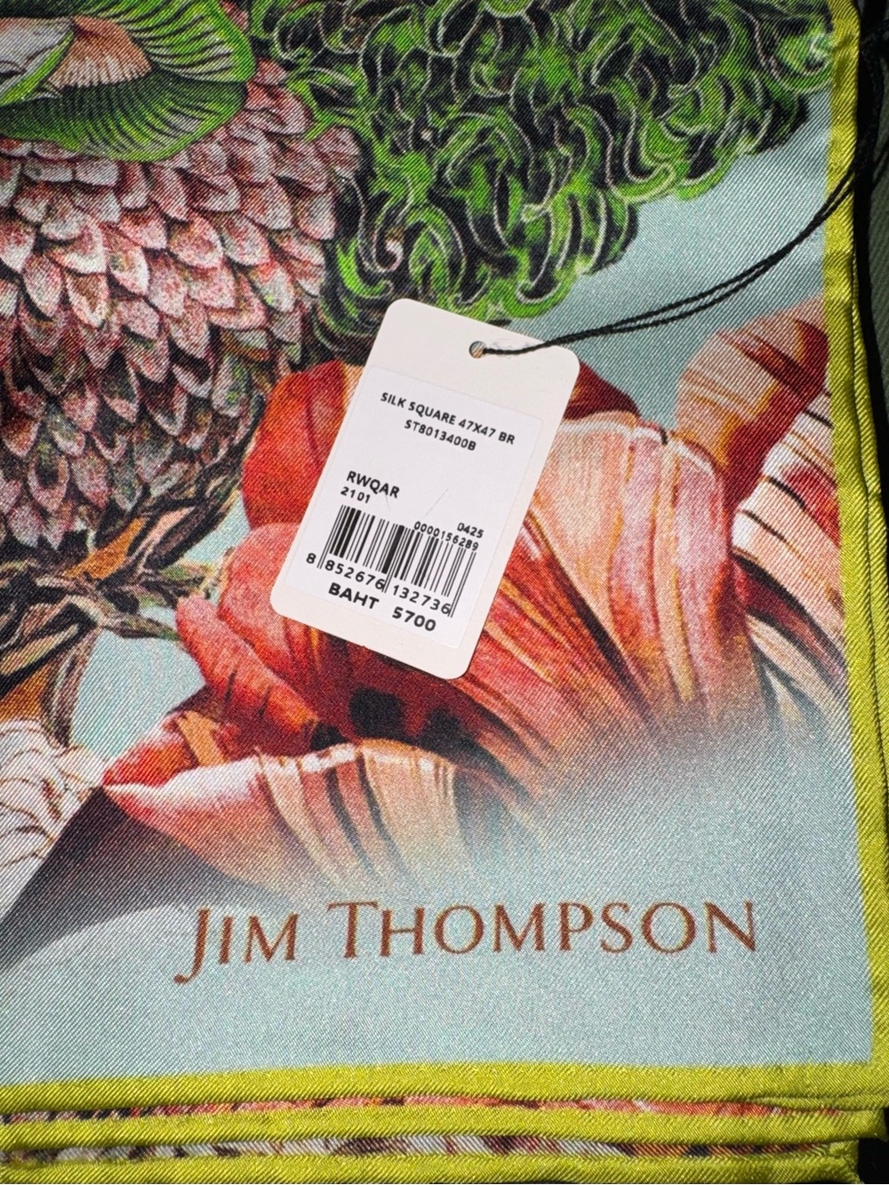 Jim Thompson Floral Silk Scarf NWT - Picture 2 of 11